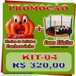 Kit04 - Piscina de Bolinhas Cachorrinho Inflvel + Cama Elstica Mdia