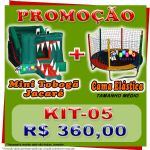 Ver mais detalhes de Kit-05 Mini Tobog Jacar Inflvel + Cama Elstica Mdia